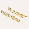 orecchini pendenti aura acciaio dorato cubic zirconia collezione aura giallo