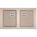 lavello integrato 2 vasche boston fragranite l 50 x l 86 cm avena
