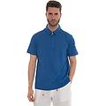 polo mezza zip manica corta azzurro