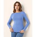 maglia scollo a barchetta basic in tencel modal e seta / indaco / l indaco