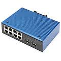 switch di rete 10 porte fast ethernet 8x rj45 + 2x gigabit sfp uplink ip40 montaggio su guida din