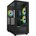 rebel c60 rgb black case atx 4 ventole x 120mm argb pannello laterale e frontale in vetro temperato