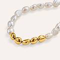 bracciale radiance acciaio dorato perla d'acqua dolce collezione radiance giallo