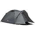 tenda da campeggio 4 posti impermeabile con vestibolo e finestre grigio