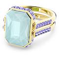 anello chroma taglio ottagonale multicolore placcato color oro 50