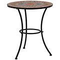 - tavolino da bistrot con mosaico arancio / grigio 60cm in ceramica