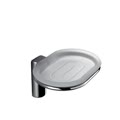 luna porta sapone a parete vetro acidato cromato codice prod b01010cr-van
