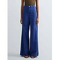 pantaloni wide leg in tela di cotone