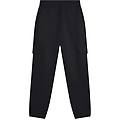 pantaloni cargo da donna in felpa garzata con fondo elastico