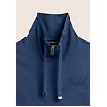 felpa zip con collo alto e logo con borchie dark denim donna small