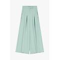 pantaloni ampi con vita alta e pinces