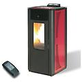 termostufa a pellet 14 8 kw 14 idro con telecomando colore bordeaux