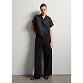 - camicia a maniche corte in ramiè donna nero taglia xs