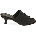 mules open toe nere in tessuto