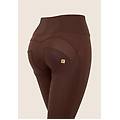 pantaloni push up wr. up 7/8 superskinny vita alta similpelle french roast donna large