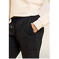 pantaloni cargo in popeline elasticizzato nero donna small