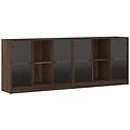 - libreria con ante rovere marrone 204x37x75 cm legno multistrato