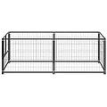 - gabbia per cani nera 200x100x70 cm in acciaio