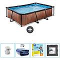 - piscina fuori terra rettangolo 300x200x65 cm bruin include accessori coordinati cb68