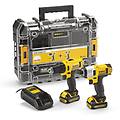 dewalt kit 12v 2ah dck211d2t trapano avvitatore dcd710 + avvitatore a impulsi 1/4" dcf815