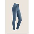 jeggings wr. up lunghezza 7/8 e vita super alta denim blu medio-beige seams donna medium
