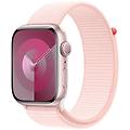 watch series 9 gps cassa 45mm in alluminio rosa con cinturino sport loop rosa confetto