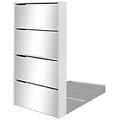 - scarpiera a 4 strati con specchio bianca 63x17x134 cm