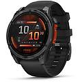 fenix 8 bluetooth gps wifi 47mm amoled grigio cinturino nero taglia unica resistente all?acqua 10atm