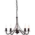 lampadario a sospensione country 5 luci anticato &oslash;57x172 cm