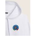 felpa unisex con cappuccio logo fgi e grafica tricolore bianco donna xxs