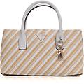 borsa in rafia simona beige-bianco