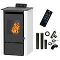- stufa a pellet ad aria anita da 7 6 kw bianco + kit di raccordo per fumista