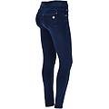 n. o. w. pants pantalone slim fit stile denim fondo stretto dark jeans-seams on tone donna extra
