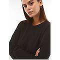felpa a girocollo con effetto lana a trecce nero donna large