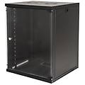 armadio rack 19" 18 unita da muro (a)900 (l)600 x profondita 600 mm. colore nero porta vetro