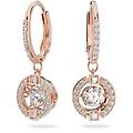 orecchini pendenti sparkling dance taglio round bianchi placcato color oro rosa os