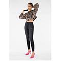 jeans push up wr. up superskinny con vita alta in denim navetta con strappi jeans nero-cuciture in
