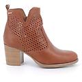 stivaletti con tacco da donna marrone con zip taglia 35