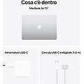 macbook air m4 13. 6'' 16gb 256gb ssd argento 2025 ultraleggero potente