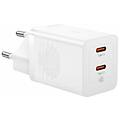 caricabatterie gan5 pro 40w 2 porte usb-c bianco