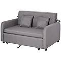 - divano letto con vano contenitore e design moderno in lino grigio