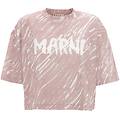 t-shirt cropped stampa logo