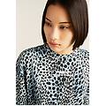 felpa cropped comfort fit animalier leopard animalier on blue donna extra large