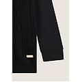 maglia tricot girocollo fronte a trecce e maniche in felpa nero donna large