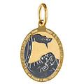 medaglia ciondolo da battesimo oro giallo e bianco gl100025