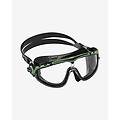 occhialini nuoto skylight nero verde con lenti trasparenti