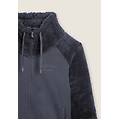 felpa con zip e collo alto maniche e collo in pile sherpa turbulence donna large