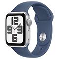 watch se gps 40mm silver aluminium case with denim sport band s/m
