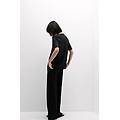 maglia manica corta scollo a v in elevated cotton donna nero taglia s