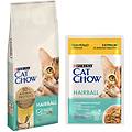 10 / 15 kg cat chow + 26 x 85 g cat chow umido gratis! 15 kg hairball control ricco in pollo